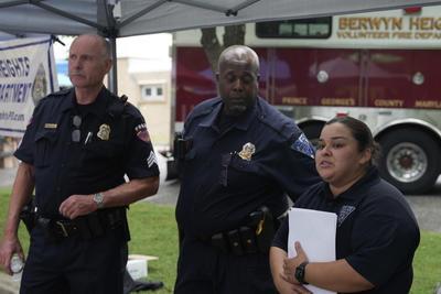 three officers at National Night Out