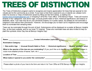 Tree of Distinction nomination form