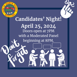Candidates Night details with the image of a panel and finger with string