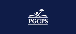 open book on blue background with PGCPS written below