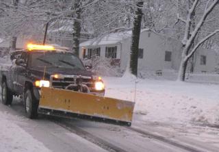 snow plowing truck