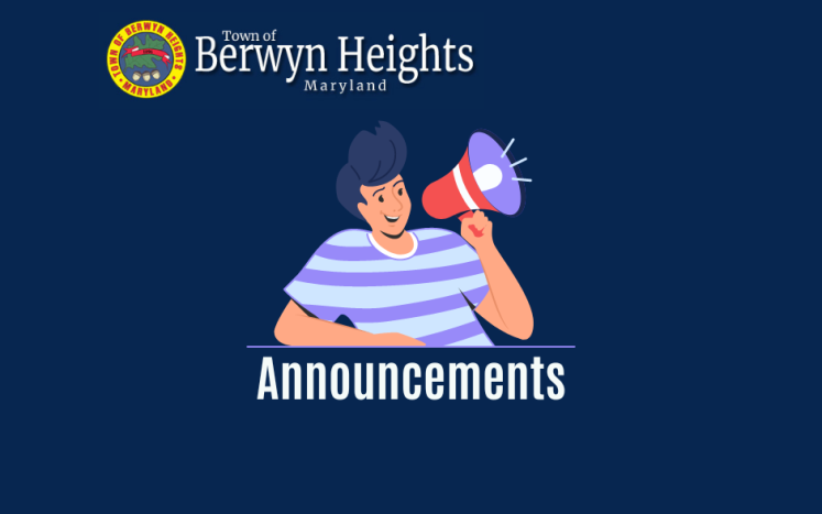 man with megaphone on blue background with BH logo 