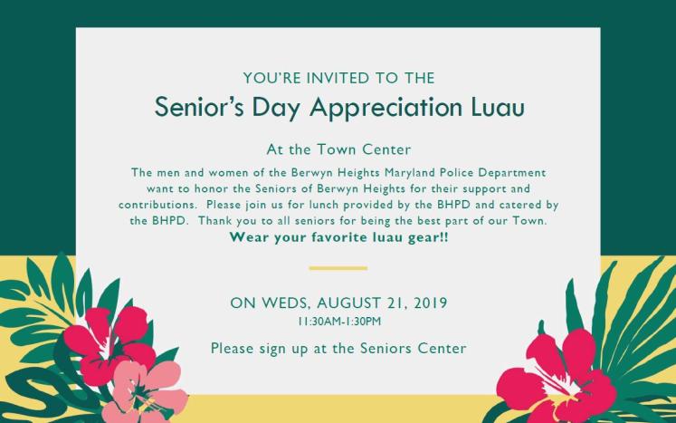 National Senior Citizens Day Luau Invitation