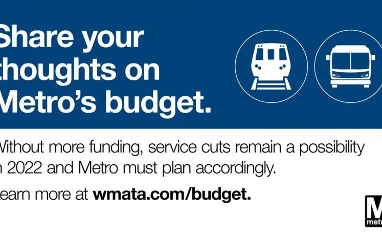 Graphic asking viewers to take the Metro Budget survey.