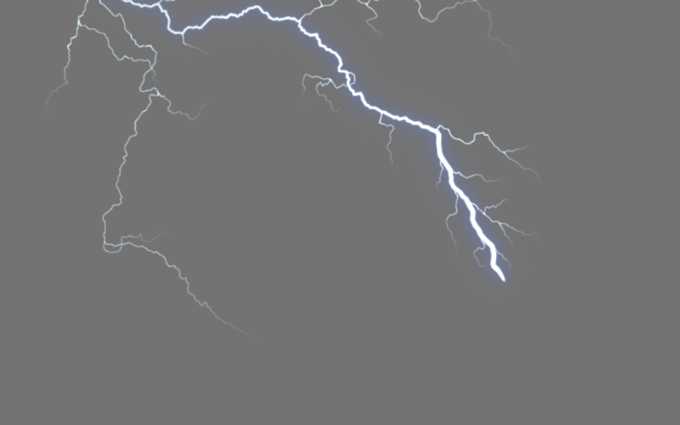 lightning stike on grey background