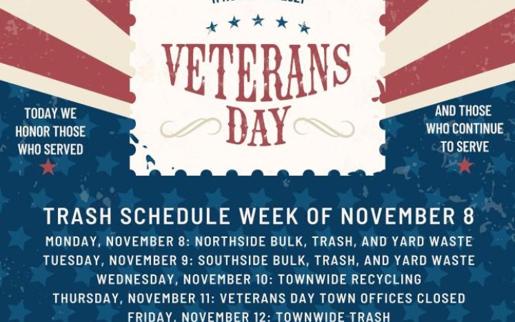 veterans day trash schedule